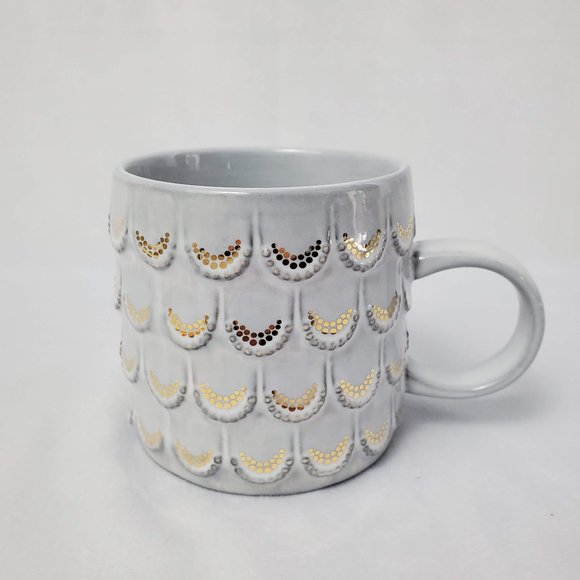 Starbucks 2016 Anniversary Mermaid Mug w Raised Scales Gold Highlights 10 ounce - Picture 1 of 7